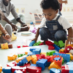 Diverse children enjoying playing with toys
