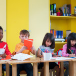 Asian teacher teach in international preschool